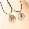 2021 Simple Round Glass Pendant Necklace Real Natural Dried Flower Necklace For Women Charm Gift Jewelry