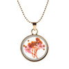 2021 Simple Round Glass Pendant Necklace Real Natural Dried Flower Necklace For Women Charm Gift Jewelry