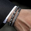 2021 Trendy Handmade Rectangle Disco Ball Charm Men Bracelet Set Classic Hematite Beaded Bracelet For Men Jewelry Gift