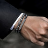 2021 Trendy Handmade Rectangle Disco Ball Charm Men Bracelet Set Classic Hematite Beaded Bracelet For Men Jewelry Gift