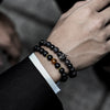 2021 Trendy Handmade Rectangle Disco Ball Charm Men Bracelet Set Classic Hematite Beaded Bracelet For Men Jewelry Gift
