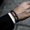 2021 Trendy Handmade Rectangle Disco Ball Charm Men Bracelet Set Classic Hematite Beaded Bracelet For Men Jewelry Gift