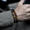 2021 Trendy Handmade Rectangle Disco Ball Charm Men Bracelet Set Classic Hematite Beaded Bracelet For Men Jewelry Gift