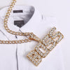 2021 Trendy Hip Hop Rhinestone Letter BOSS Gold Pendant Necklace Bling Bling Iced Out Cuban Link Chain  Jewelry Gift