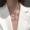 2021 Trendy Metal Chain Splice Rhinestone Chain Choker Necklaces Fresh Pearl Metal Lasso Pendant Collar Hip hop Necklaces Women