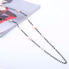2022 Trendy Star Stainless Steel Long Necklaces For Woman Euro Design Crystal Little Star Black Beaded Sweater Chain Jewelry