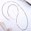 2022 Trendy Star Stainless Steel Long Necklaces For Woman Euro Design Crystal Little Star Black Beaded Sweater Chain Jewelry