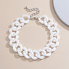 2021 White Acrylic Necklace Punk Resin Chunky Chain Big Pendant Collar Necklaces For Women Statement Jewelry Gift