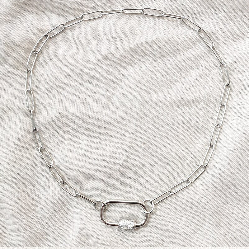 2021 design punk necklace exquisite spiral buckle pendant choker men unique neck decoration Jewelry gift for women