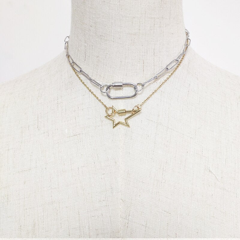 2021 design punk necklace exquisite spiral buckle pendant choker men unique neck decoration Jewelry gift for women