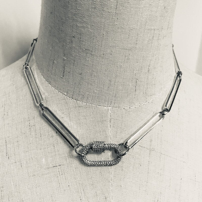 2021 design punk necklace exquisite spiral buckle pendant choker men unique neck decoration Jewelry gift for women