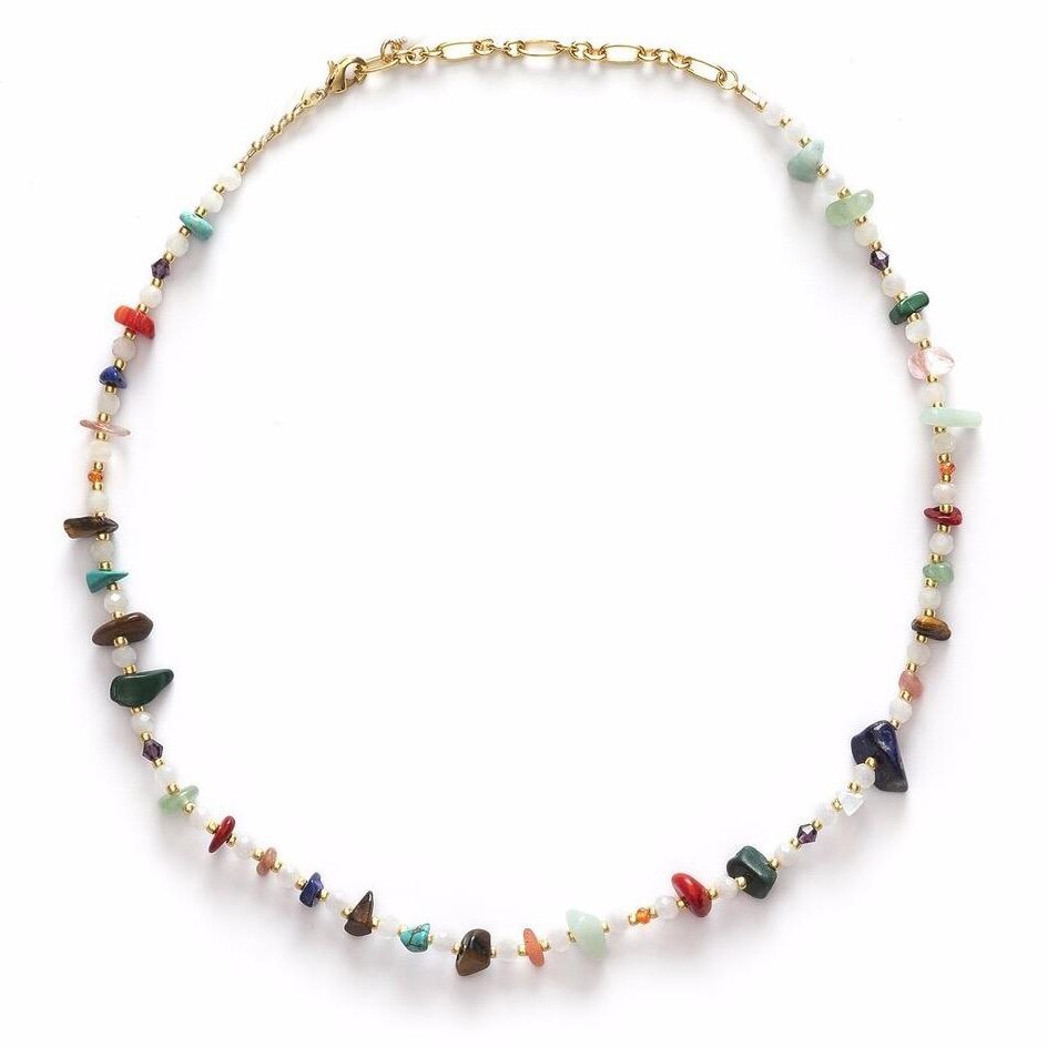 2021  gift Dropshippichoker Chunky Vintage Necklace for Women Jewelry clear beads heart beads freshwater pearl necklace women