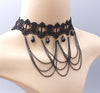 2021 Retro Fashionable Black Lace Fringed Necklace For Women Clavicle Chain party jewelry