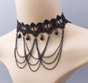 2021 Retro Fashionable Black Lace Fringed Necklace For Women Clavicle Chain party jewelry