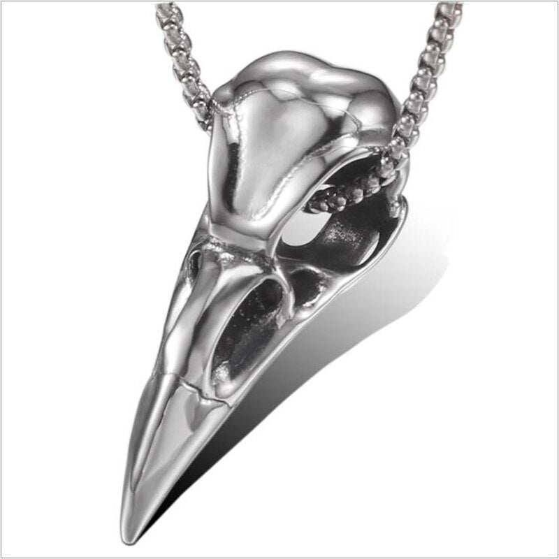 2022 viking crow pendant necklace stainless steel crow skull men and women pendant necklace viking jewelry