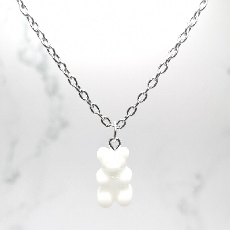 2021 nuevo 7 de moda de Color oso violento Mini colgante collar niños Regalo de Cumpleaños de collar joyería de oso regalo