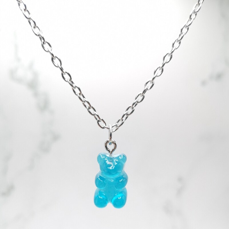 2021 nuevo 7 de moda de Color oso violento Mini colgante collar niños Regalo de Cumpleaños de collar joyería de oso regalo