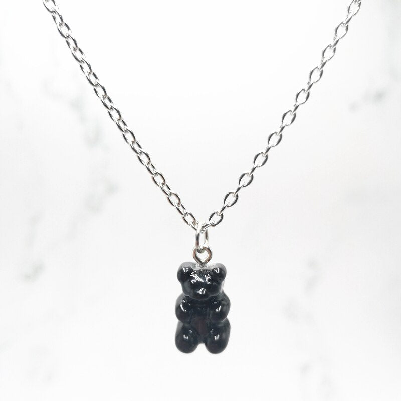 2021 nuevo 7 de moda de Color oso violento Mini colgante collar niños Regalo de Cumpleaños de collar joyería de oso regalo