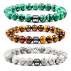 2021 pulsera hombre Cylinder Hematite Bracelets For Men Classic Nature Stone Beads Bracelets & Bangles Homme Yoga Jewelry Gift