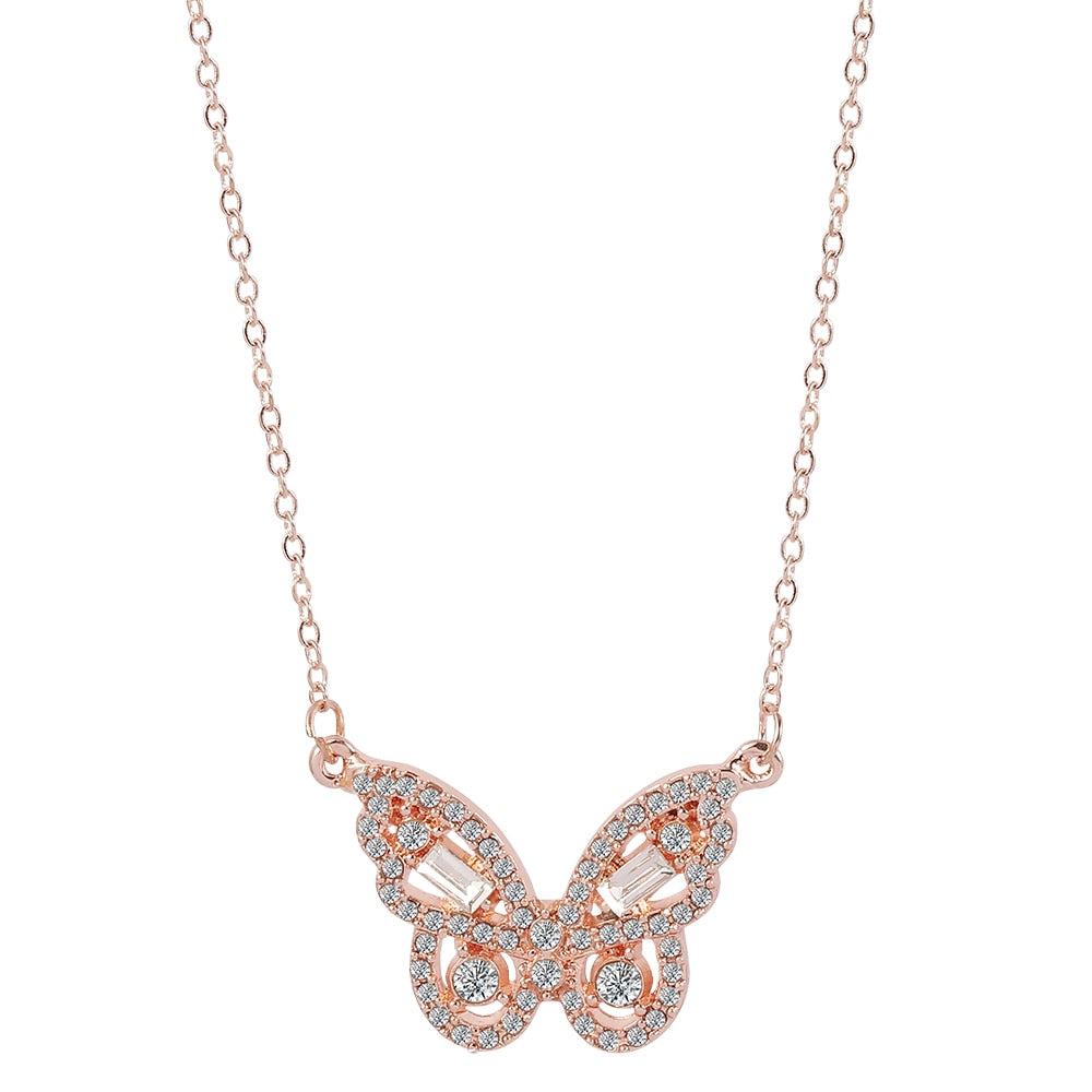 2021 3 Layers Hip Hop Cool Silver Color Cross Choker Necklaces For Women Simple Butterfly Angel Long Pendant Necklace Jewelry