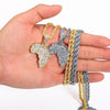 2021 Africa Map Pendant Necklace Women Men Silver Color/Gold Color Ethiopian Jewelry  African Map Hiphop Item
