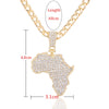 2021 Africa Map Pendant Necklace Women Men Silver Color/Gold Color Ethiopian Jewelry  African Map Hiphop Item