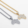 2021 Africa Map Pendant Necklace Women Men Silver Color/Gold Color Ethiopian Jewelry  African Map Hiphop Item