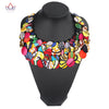 2021 Ankara Button Bib Statement Neckpiece African Tribal Necklace Statement Necklace Button Jewelry For Women WYA067