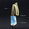 2022 Blue Natural Stone Stainless Steel Charm Necklaces Gold Color Necklace Women/Men Jewelry colgante piedra natural NZ26S04