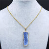 2022 Blue Natural Stone Stainless Steel Charm Necklaces Gold Color Necklace Women/Men Jewelry colgante piedra natural NZ26S04