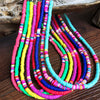 2021 Bohemian 4mm Polymer Clay Necklace Soft Pottery Gift Jewelry Colorful Women Choker Handmade Necklace Collar Surfer Bea M7B9
