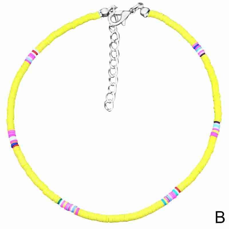 2021 Bohemian 4mm Polymer Clay Necklace Soft Pottery Gift Jewelry Colorful Women Choker Handmade Necklace Collar Surfer Bea M7B9