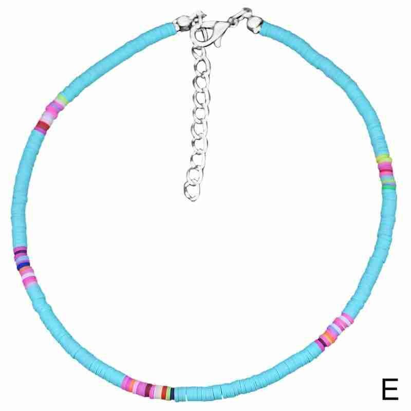 2021 Bohemian 4mm Polymer Clay Necklace Soft Pottery Gift Jewelry Colorful Women Choker Handmade Necklace Collar Surfer Bea M7B9