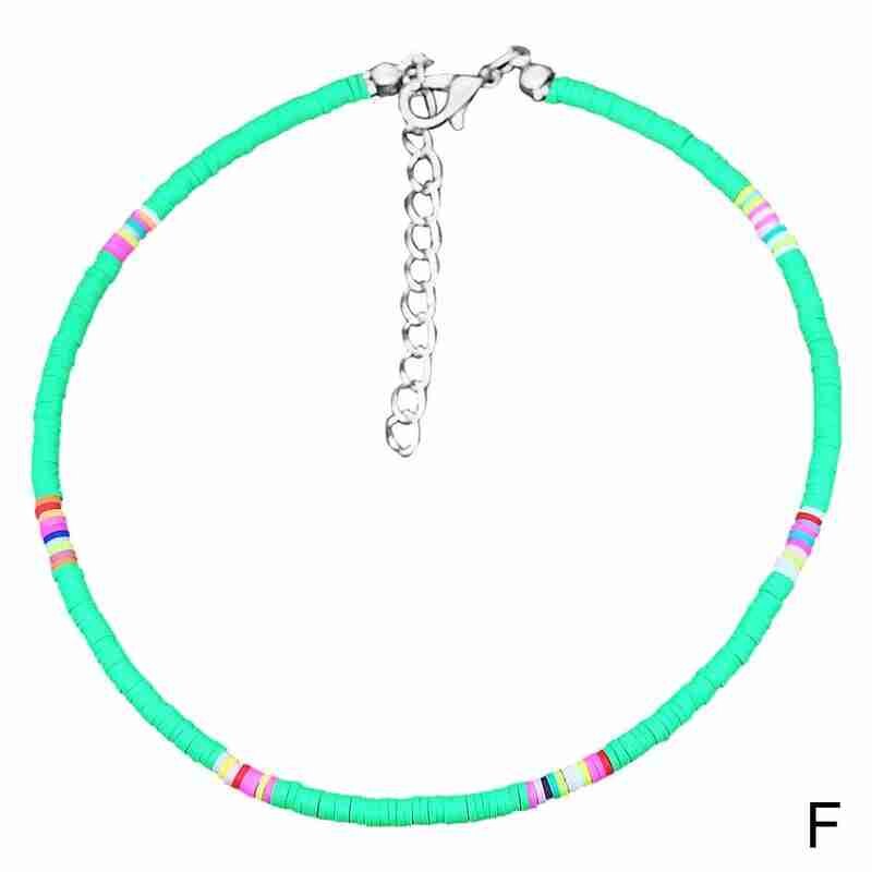 2021 Bohemian 4mm Polymer Clay Necklace Soft Pottery Gift Jewelry Colorful Women Choker Handmade Necklace Collar Surfer Bea M7B9