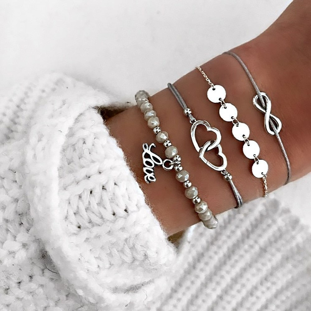 2021 Bohemian Bracelets & Bangles Set Vintage Bead Boho Charm Bracelet For Women Jewelry Accessories Pulseras Mujer Bijoux Femme