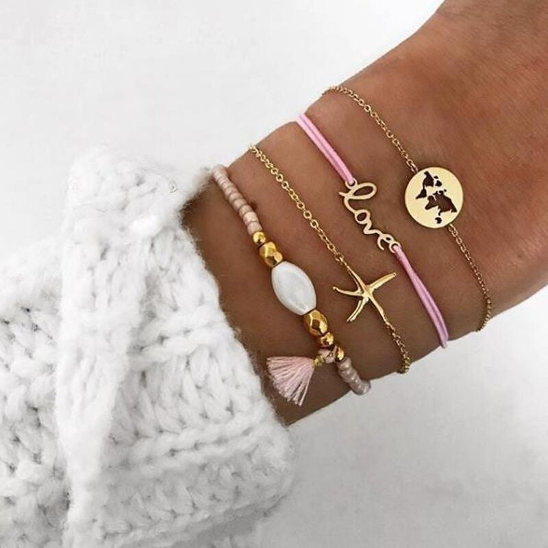 2021 Bohemian Bracelets & Bangles Set Vintage Bead Boho Charm Bracelet For Women Jewelry Accessories Pulseras Mujer Bijoux Femme