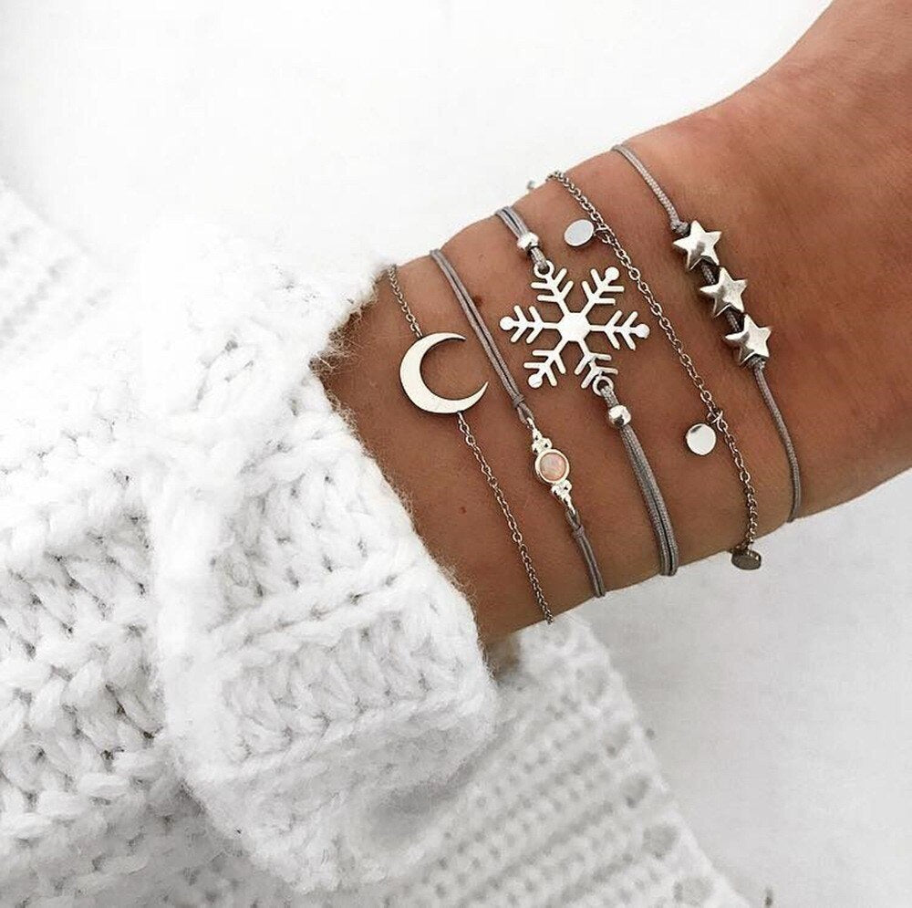 2021 Bohemian Bracelets & Bangles Set Vintage Bead Boho Charm Bracelet For Women Jewelry Accessories Pulseras Mujer Bijoux Femme