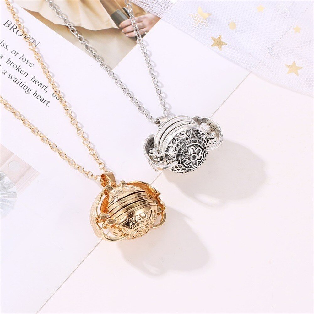 2022 Bohemian Floating Photo Album Box Pendant Gold Silver Color Angel Wing Pendant Necklace Jewelry for Women Gift