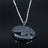 2021 Bohemian Sun Tree of Life Opal Stainless Steel Necklace Women Silver Color Charm Necklace Jewelry collier femme N4419S04