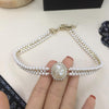 2021 Brand Women Vintage Big Oval Pendants Pearls Chain Necklace Party Fine Jewelry