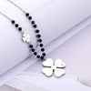 2022 Clover Pendant Necklace for Women Black Crystal Chain Stainless Steel Necklace Heart Choker Jewelry Gifts for Year 2022