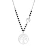 2022 Clover Pendant Necklace for Women Black Crystal Chain Stainless Steel Necklace Heart Choker Jewelry Gifts for Year 2022