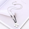 2022 Clover Pendant Necklace for Women Black Crystal Chain Stainless Steel Necklace Heart Choker Jewelry Gifts for Year 2022