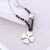 2022 Clover Pendant Necklace for Women Black Crystal Chain Stainless Steel Necklace Heart Choker Jewelry Gifts for Year 2022