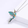 2021 Creative Hummingbird Pendant Necklace Color Epoxy Jewelry Bird Clavicle Chain Women&#39;s Necklace Hand Enamel