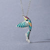 2021 Creative Hummingbird Pendant Necklace Color Epoxy Jewelry Bird Clavicle Chain Women&#39;s Necklace Hand Enamel