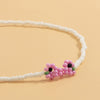 2021 Creative Sweet Handmade Small Frog Clavicle Chain Simple Rice Beads Round Bead Necklace for Women Girls Jewelry Gifts