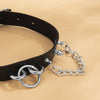 2021 Designed Hip Hop Rock Dominatrix Style Tassel Metal Chain Rivet Geometric Pu Black Chokers