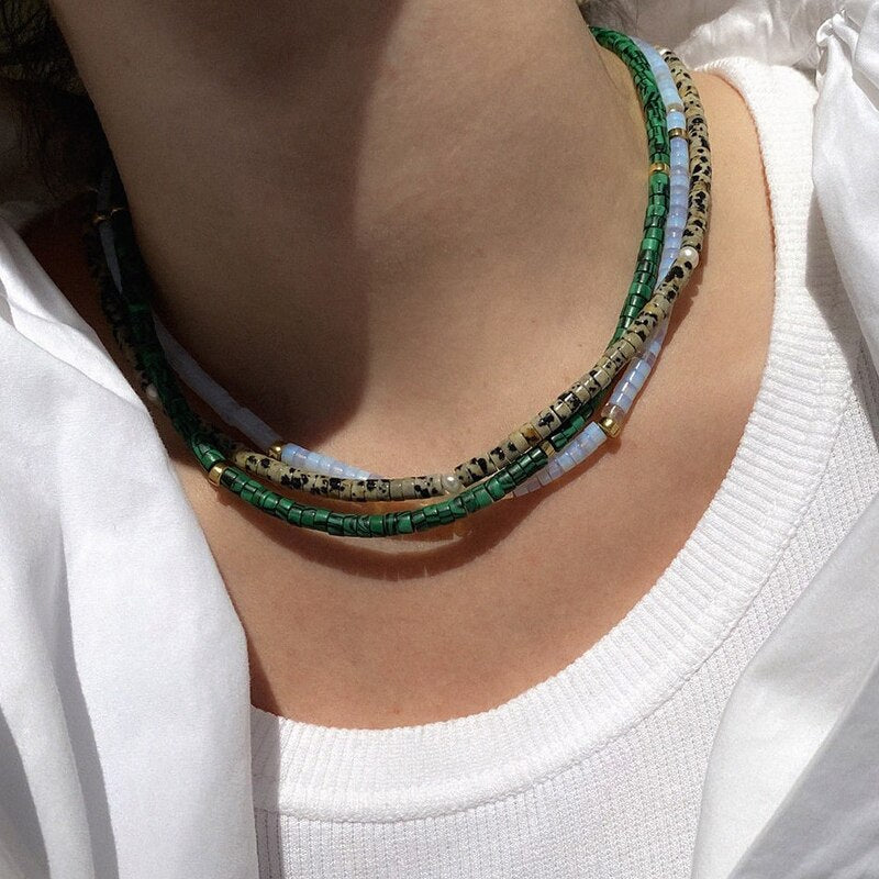 2021 Fall Winter Natural Stone Short Necklace Real Freshwater Pearl Embellishment For Man Women Trendy Retro Clavicle Chain