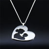 2022 Family Heart Mom Boy Stainless Steel Son Mum Silver Color Chain Necklace for Women Jewelry bijoux femme N4152S01